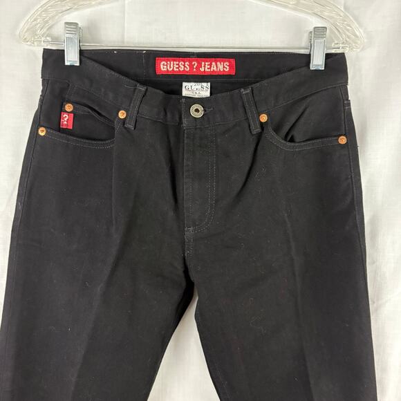 Vintage 90s Guess Jeans Black Denim Style 39046 Size 28 Straight Leg Cotton - Picture 7 of 7
